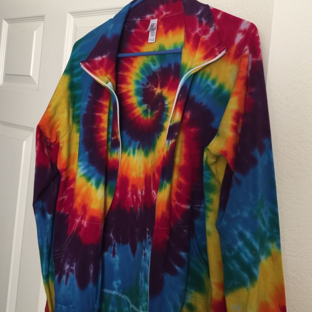 Fun Colorful tie dye zip up